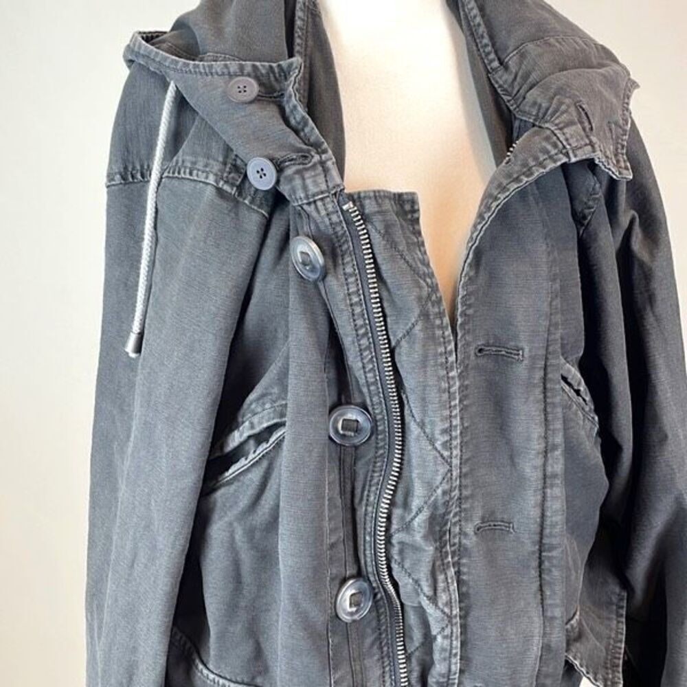 Free People Not Your Brothers Surplus Boho Military Jacket size XS Gray - Picture 4 of 14
